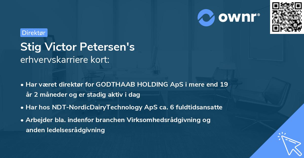 Stig Victor Petersen's erhvervskarriere kort