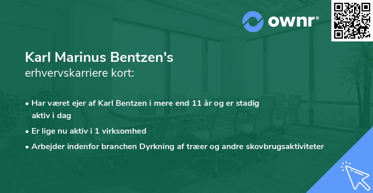 Karl Marinus Bentzen's erhvervskarriere kort