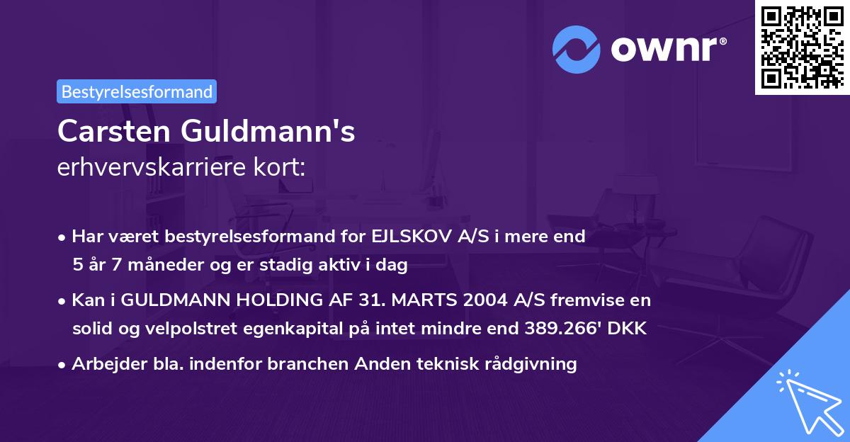 Carsten Guldmann's erhvervskarriere kort