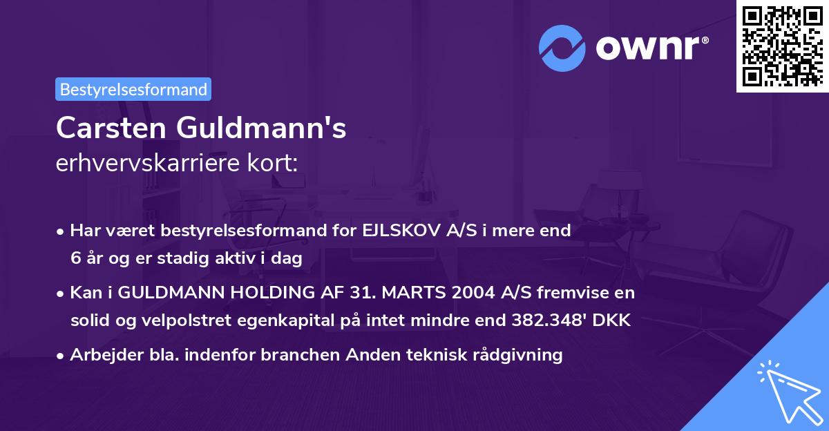 Carsten Guldmann's erhvervskarriere kort