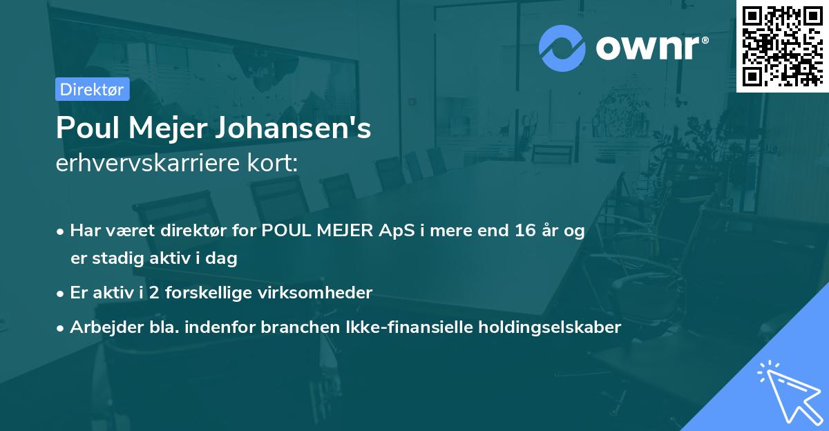 Poul Mejer Johansen's erhvervskarriere kort