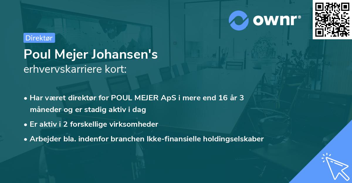 Poul Mejer Johansen's erhvervskarriere kort
