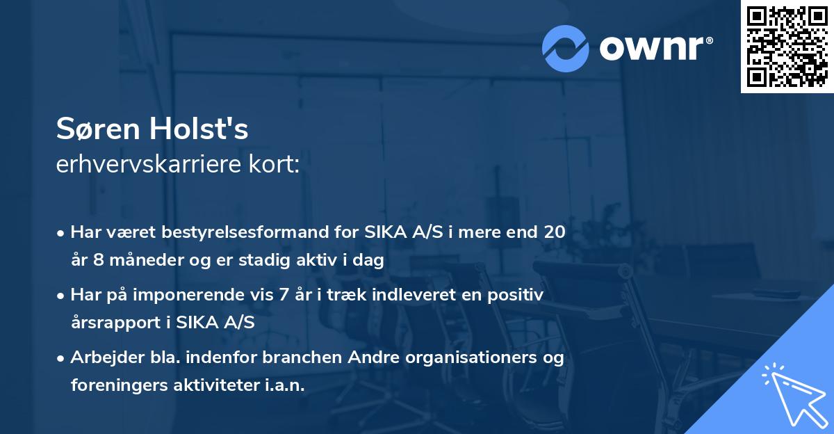 Søren Holst's erhvervskarriere kort