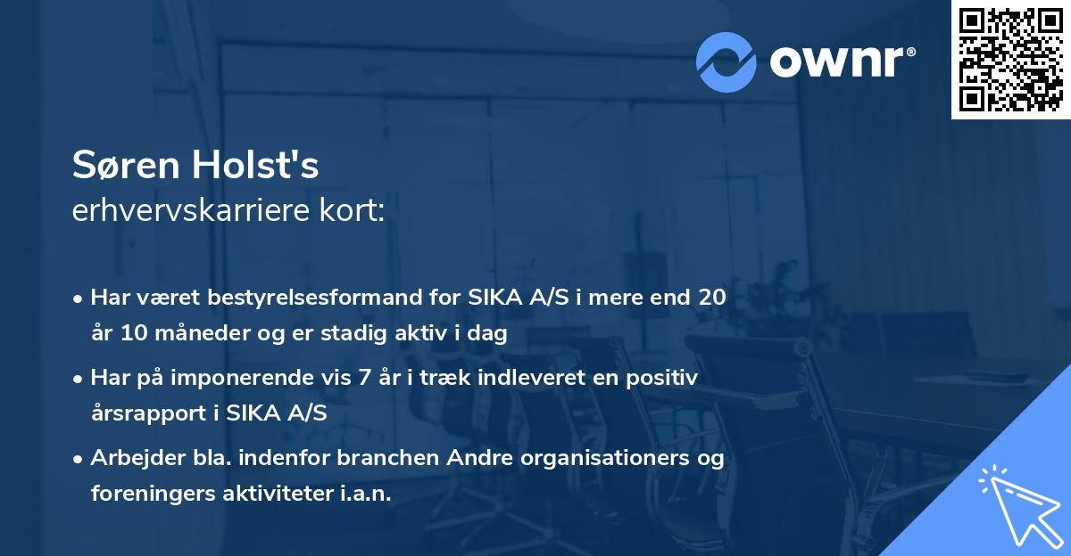 Søren Holst's erhvervskarriere kort