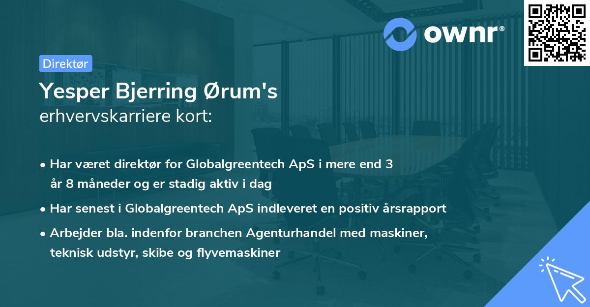 Yesper Bjerring Ørum's erhvervskarriere kort