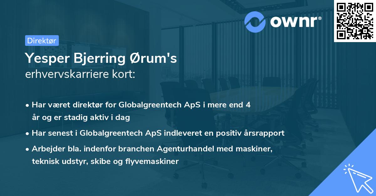 Yesper Bjerring Ørum's erhvervskarriere kort