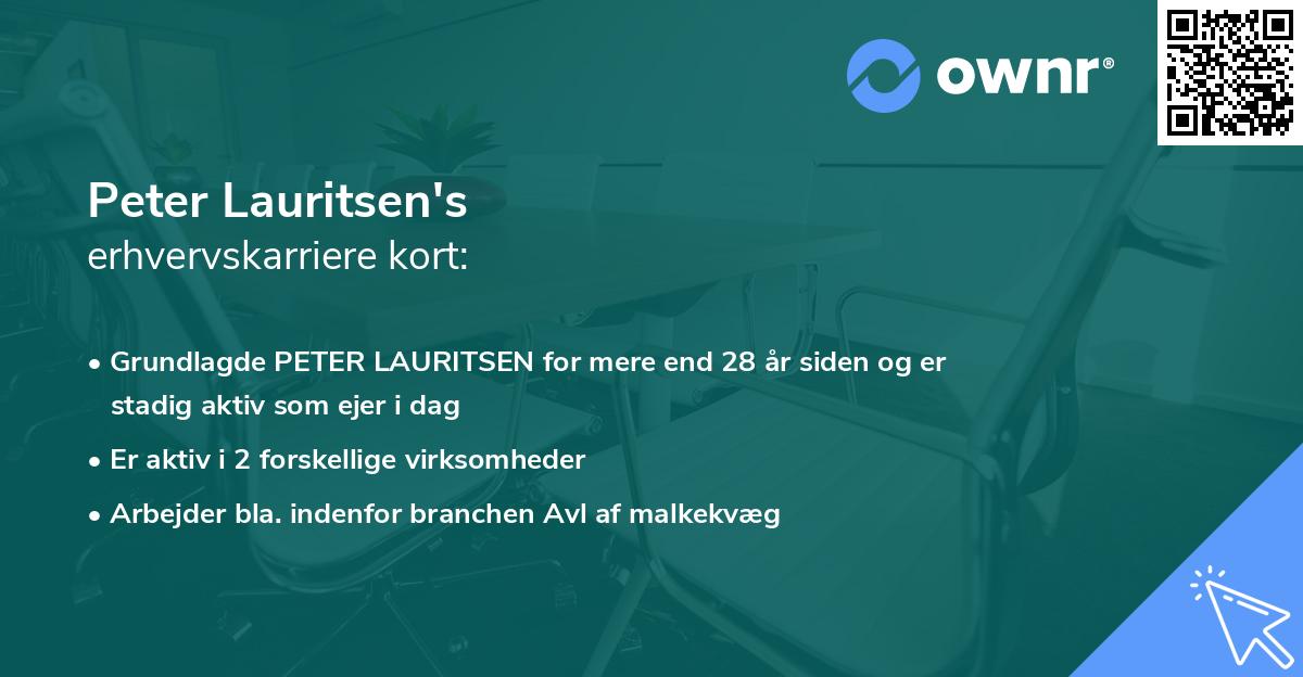 Peter Lauritsen's erhvervskarriere kort