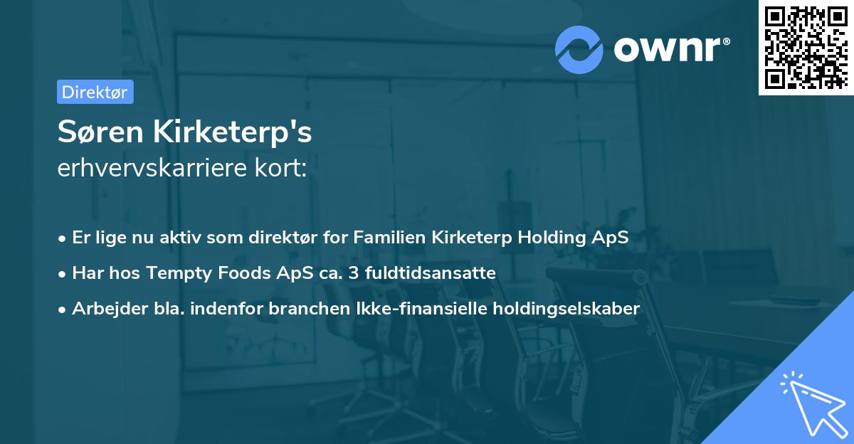 Søren Kirketerp's erhvervskarriere kort