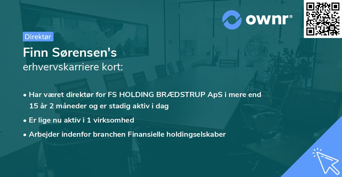 Finn Sørensen's erhvervskarriere kort