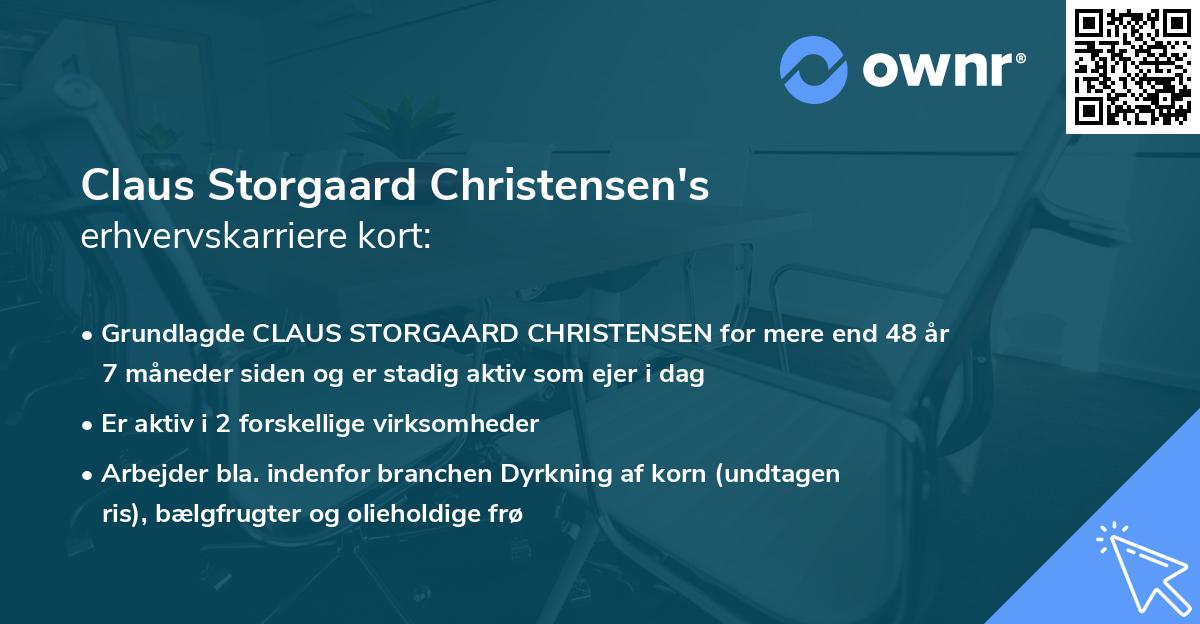 Claus Storgaard Christensen's erhvervskarriere kort
