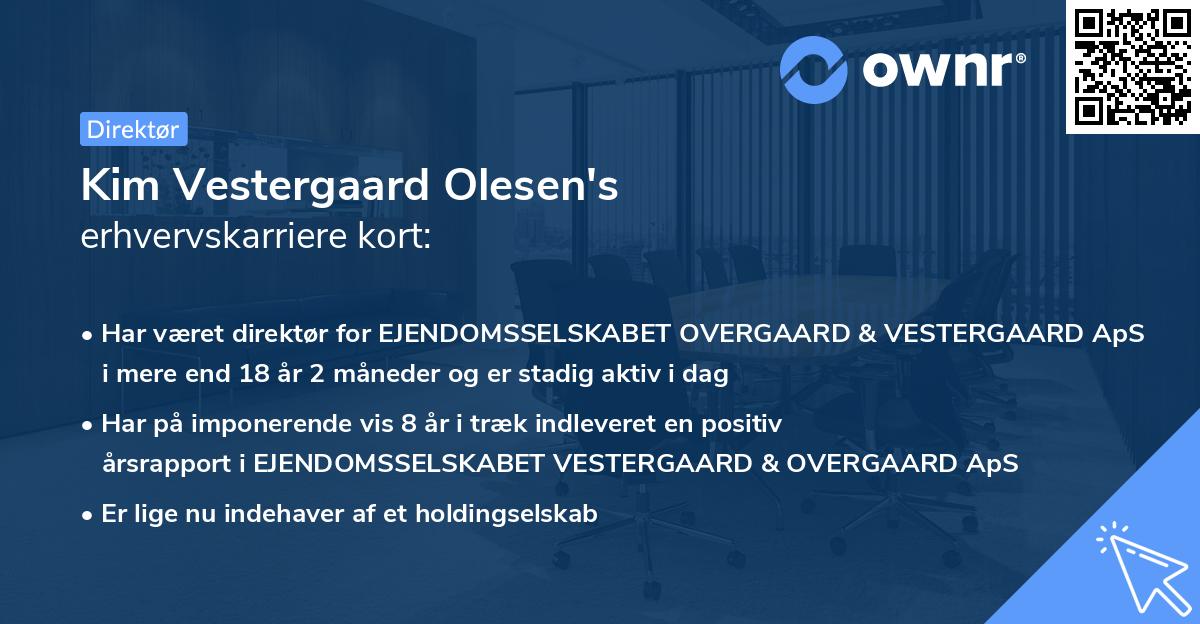 Kim Vestergaard Olesen's erhvervskarriere kort