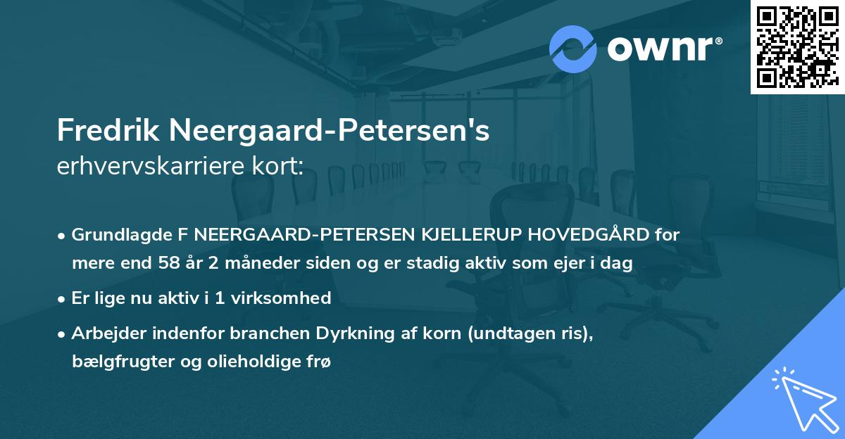 Fredrik Neergaard-Petersen's erhvervskarriere kort
