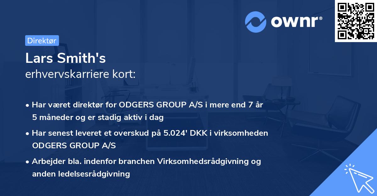 Lars Smith's erhvervskarriere kort