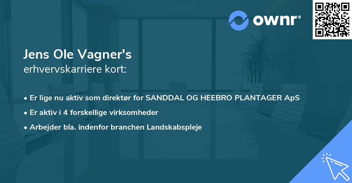 Jens Ole Vagner's erhvervskarriere kort