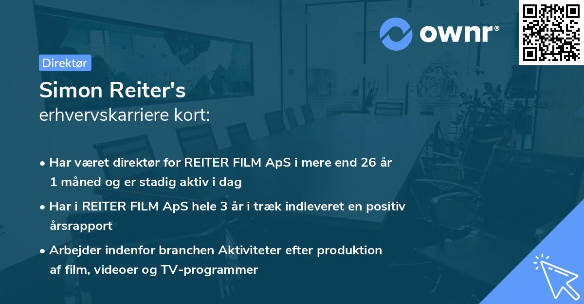 Simon Reiter's erhvervskarriere kort