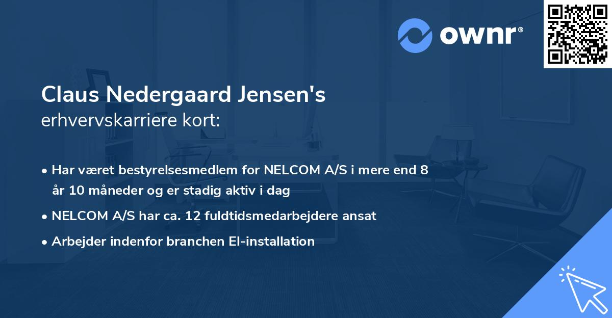 Claus Nedergaard Jensen's erhvervskarriere kort