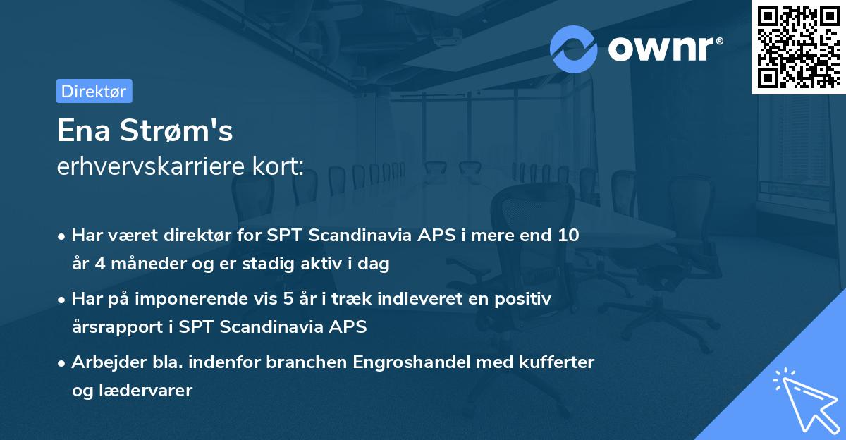 Ena Strøm's erhvervskarriere kort