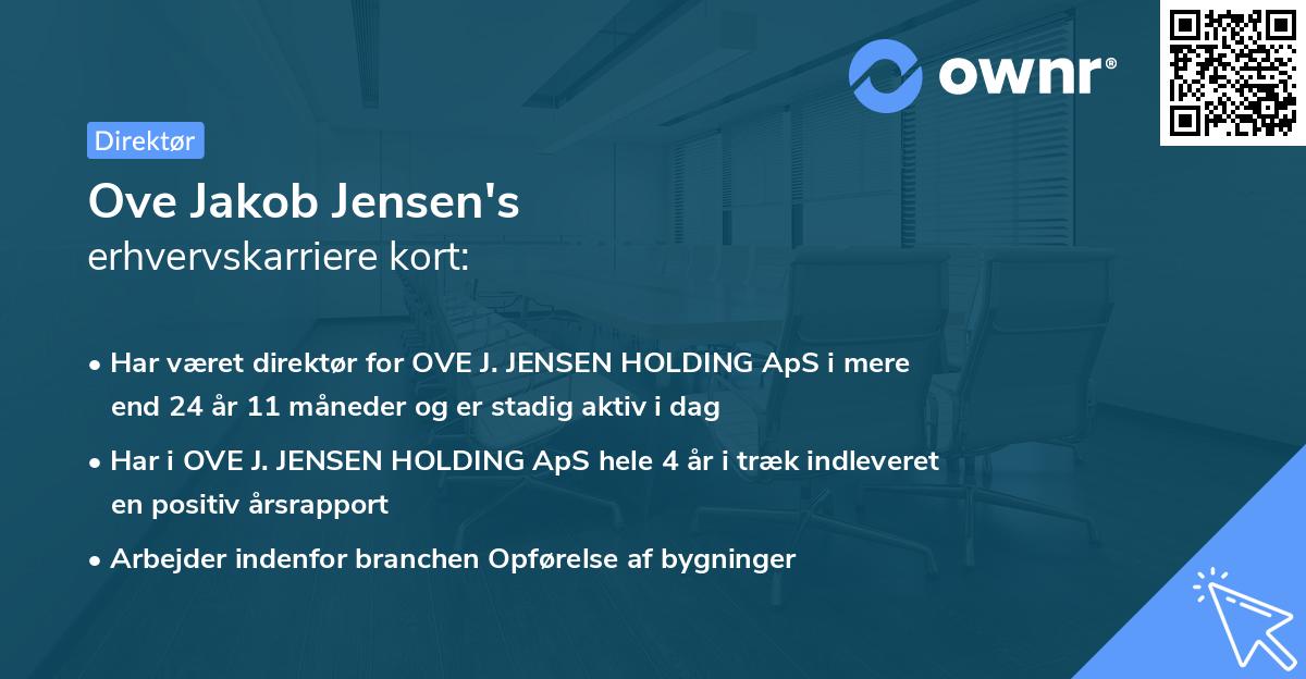 Ove Jakob Jensen's erhvervskarriere kort