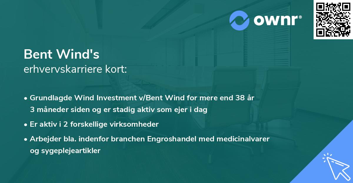 Bent Wind's erhvervskarriere kort