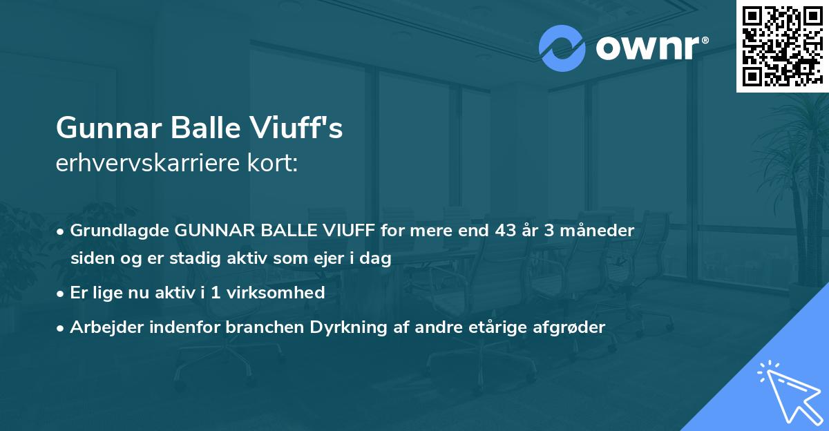 Gunnar Balle Viuff's erhvervskarriere kort