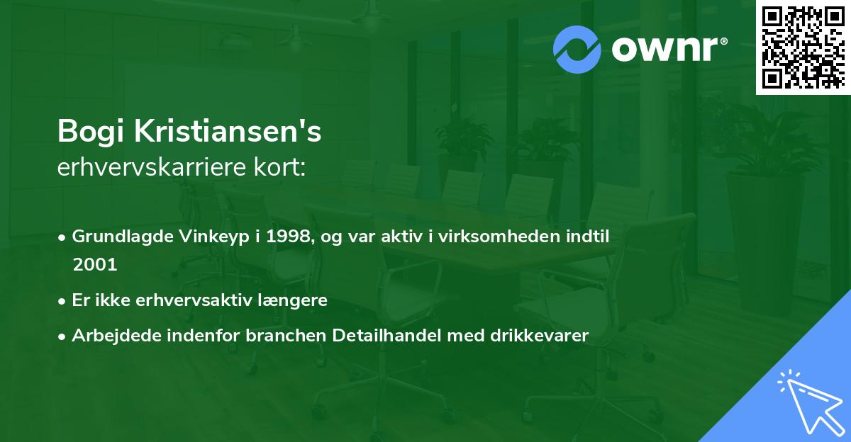 Bogi Kristiansen's erhvervskarriere kort