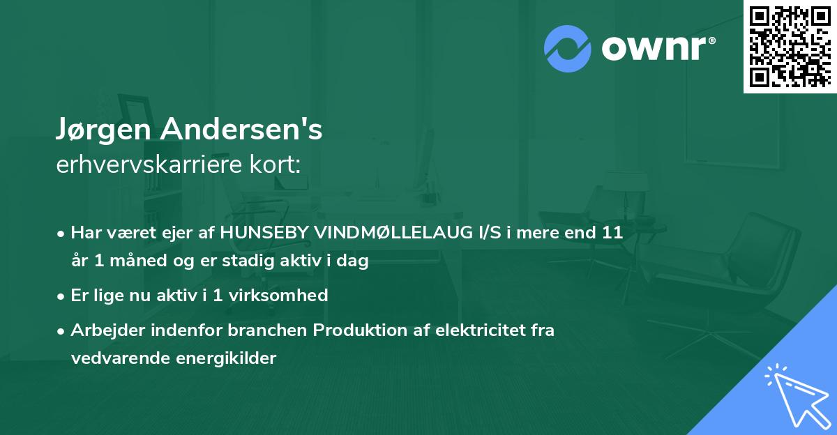 Jørgen Andersen's erhvervskarriere kort