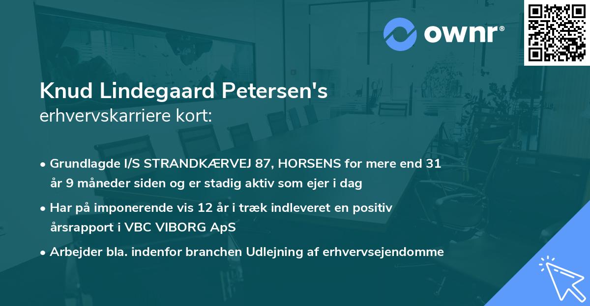 Knud Lindegaard Petersen's erhvervskarriere kort