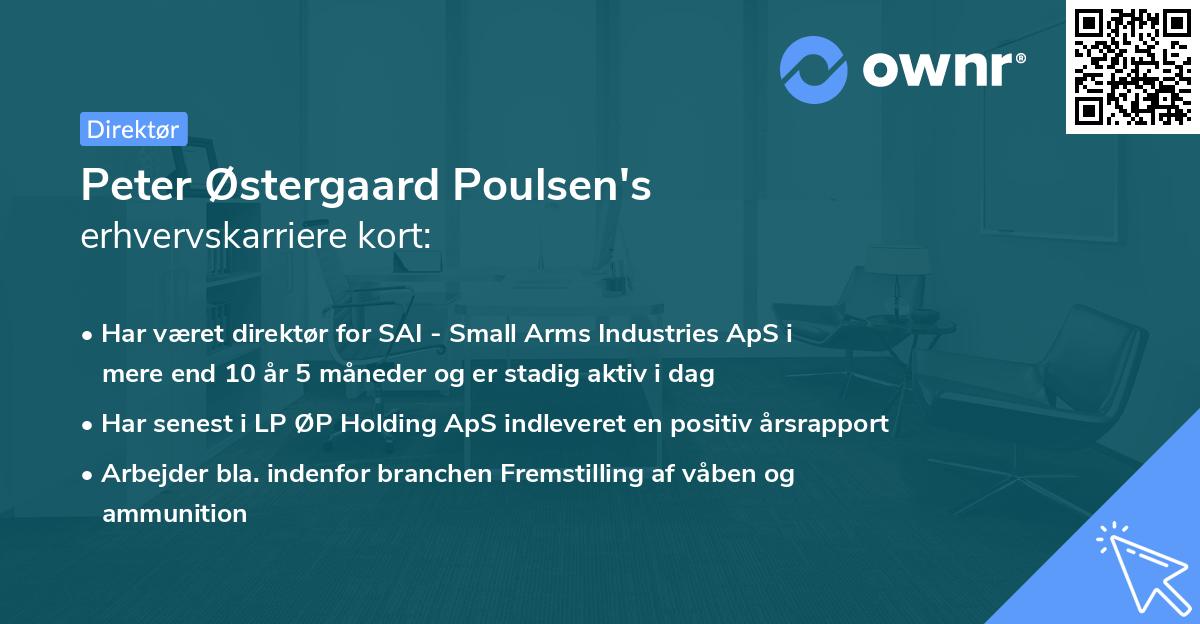 Peter Østergaard Poulsen's erhvervskarriere kort