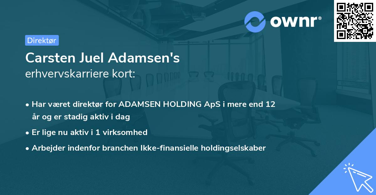Carsten Juel Adamsen's erhvervskarriere kort