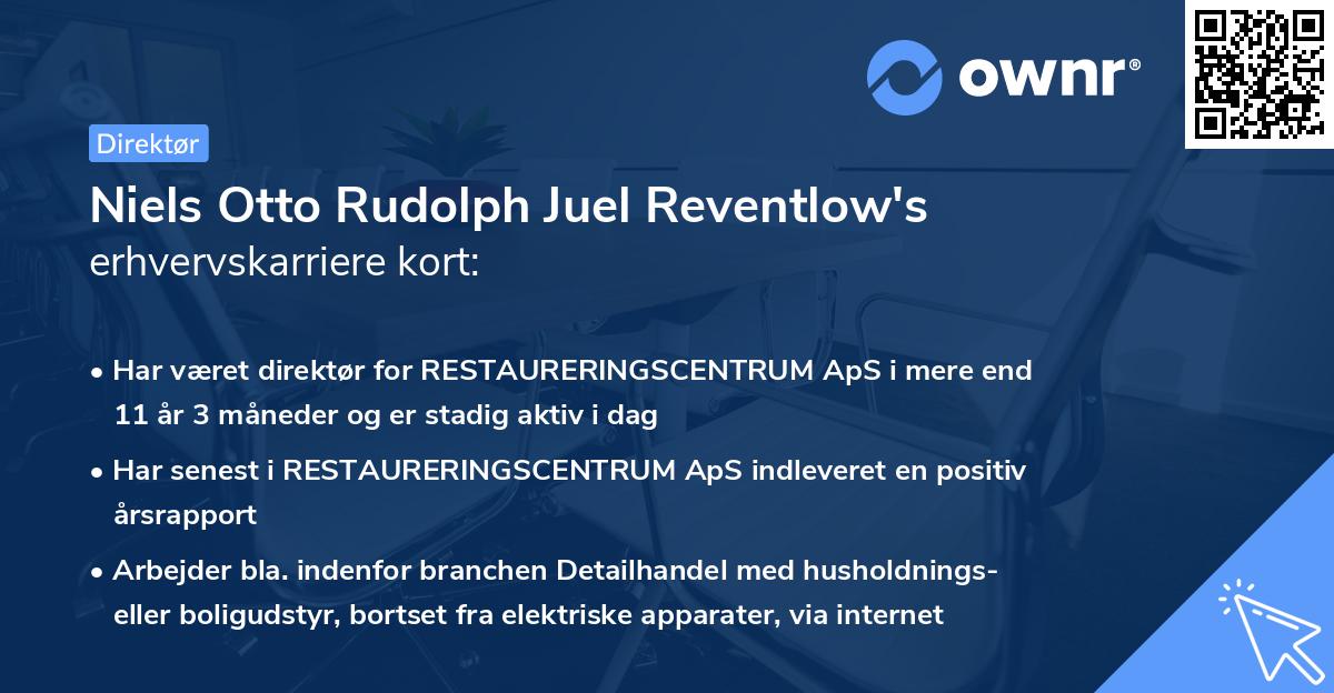 Niels Otto Rudolph Juel Reventlow's erhvervskarriere kort