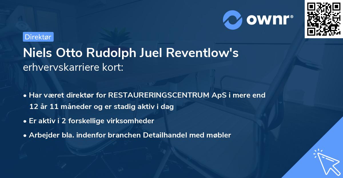 Niels Otto Rudolph Juel Reventlow's erhvervskarriere kort