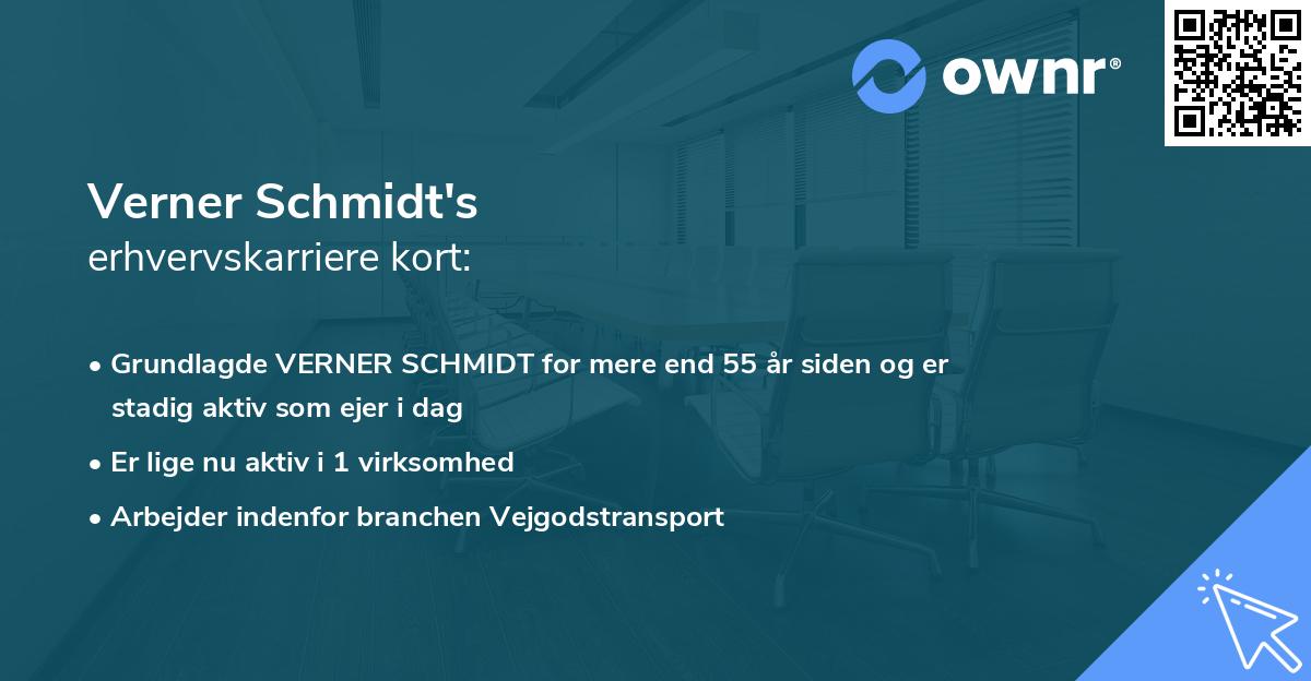 Verner Schmidt's erhvervskarriere kort