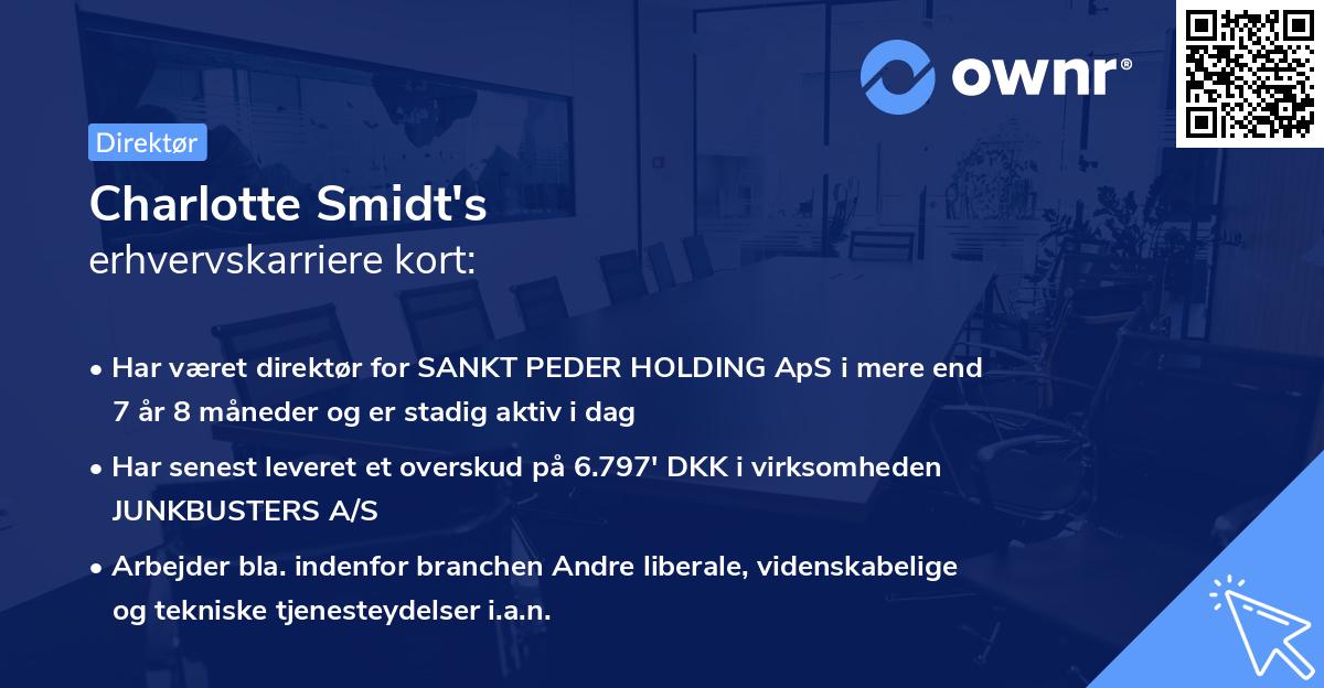 Charlotte Smidt's erhvervskarriere kort