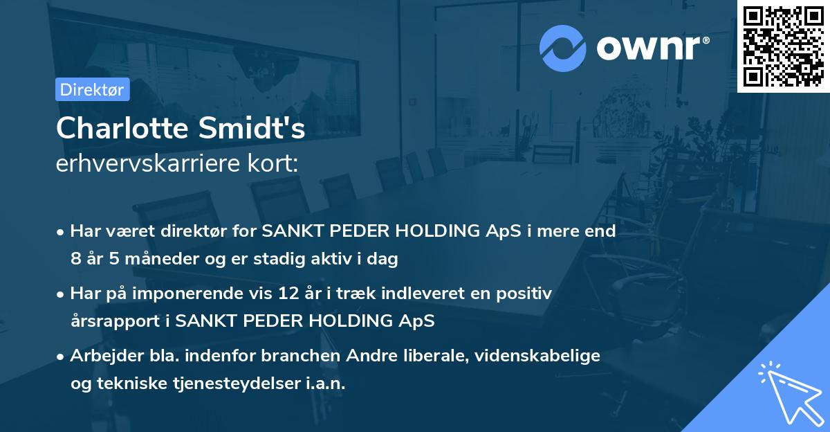 Charlotte Smidt's erhvervskarriere kort