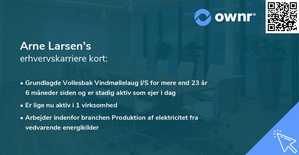 Arne Larsen's erhvervskarriere kort