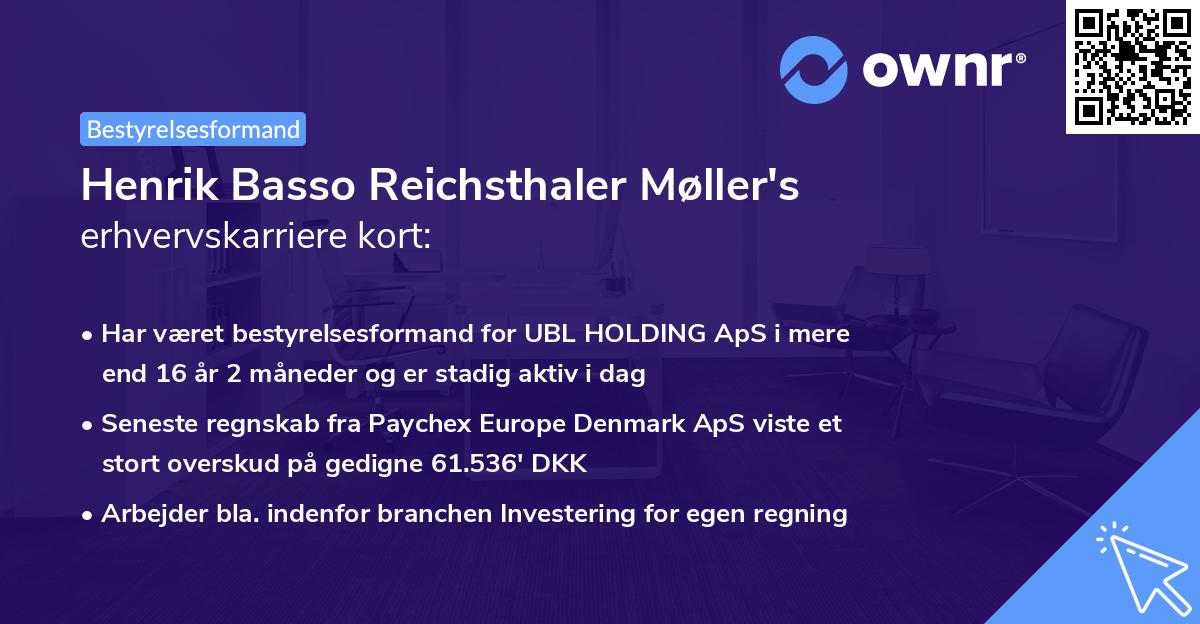 Henrik Basso Reichsthaler Møller's erhvervskarriere kort