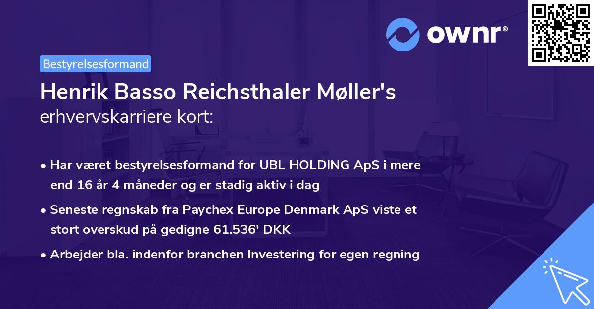 Henrik Basso Reichsthaler Møller's erhvervskarriere kort