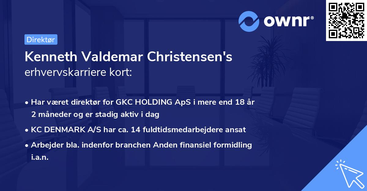 Kenneth Valdemar Christensen's erhvervskarriere kort