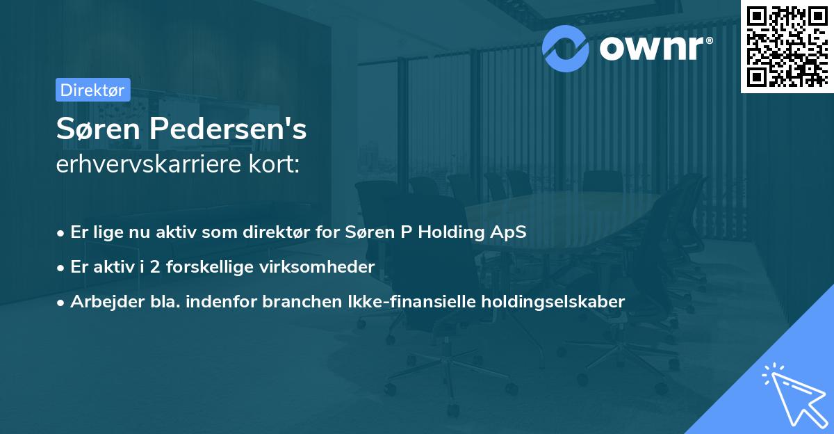 Søren Pedersen's erhvervskarriere kort