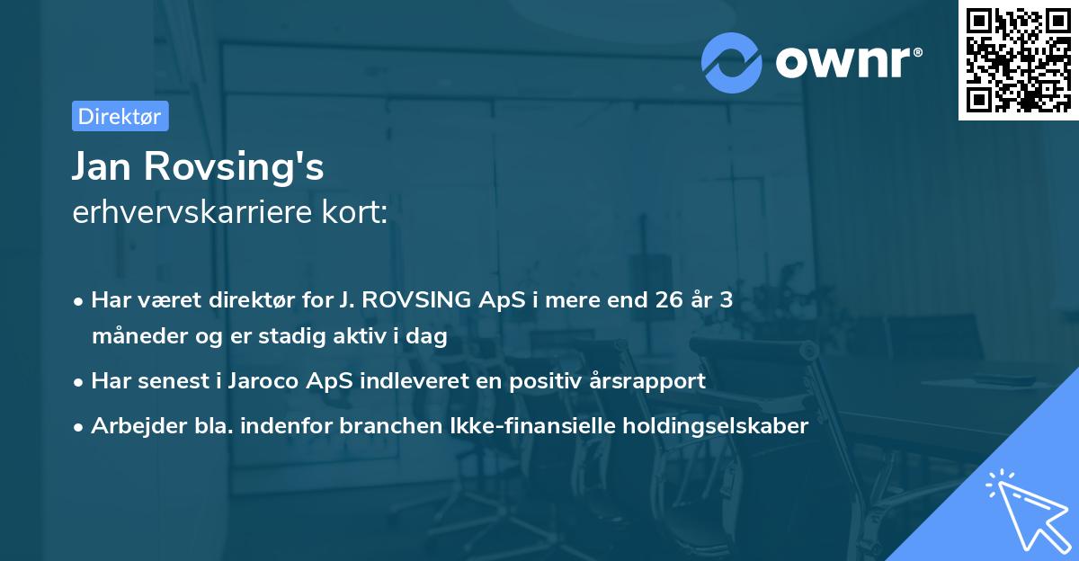 Jan Rovsing's erhvervskarriere kort