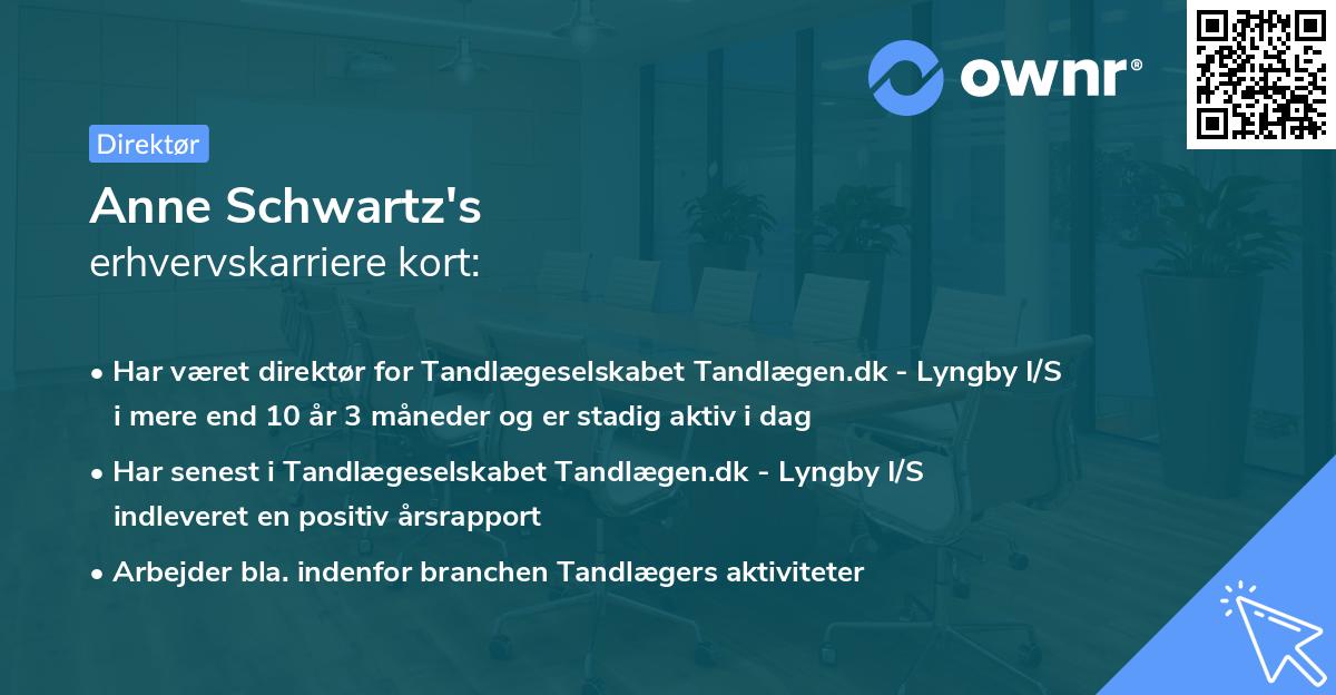 Anne Schwartz's erhvervskarriere kort