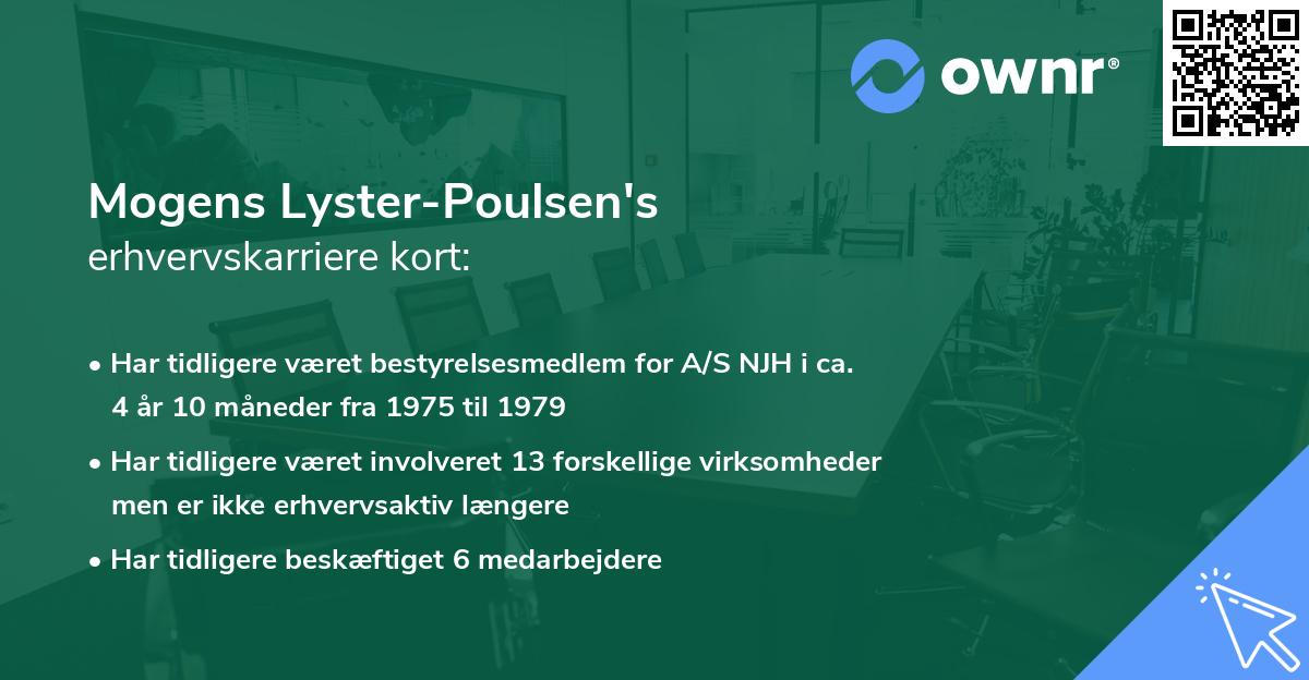 Mogens Lyster-Poulsen's erhvervskarriere kort