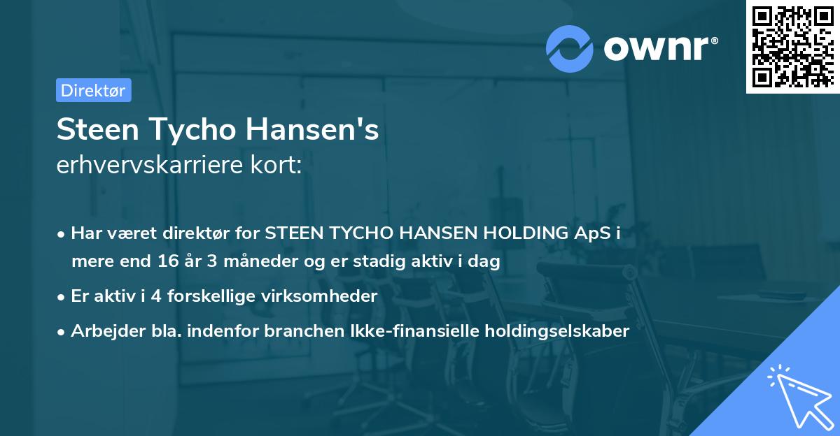 Steen Tycho Hansen's erhvervskarriere kort