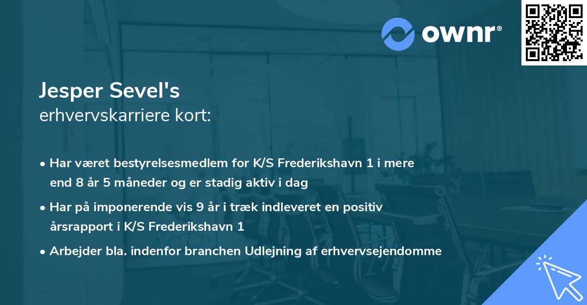 Jesper Sevel's erhvervskarriere kort