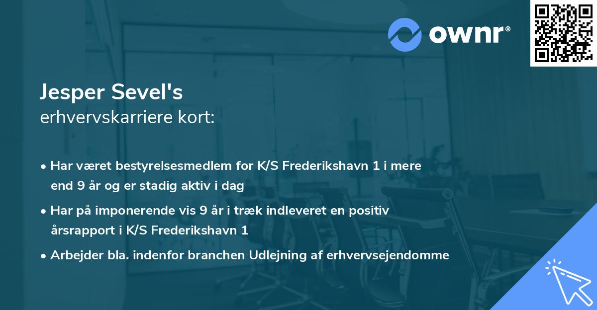 Jesper Sevel's erhvervskarriere kort