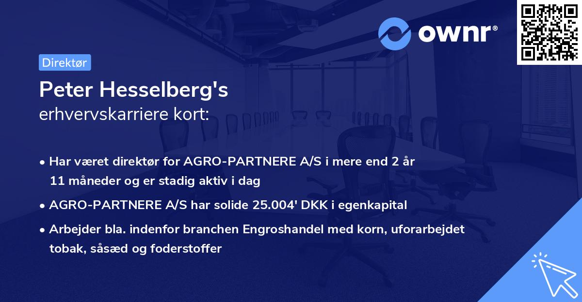 Peter Hesselberg's erhvervskarriere kort