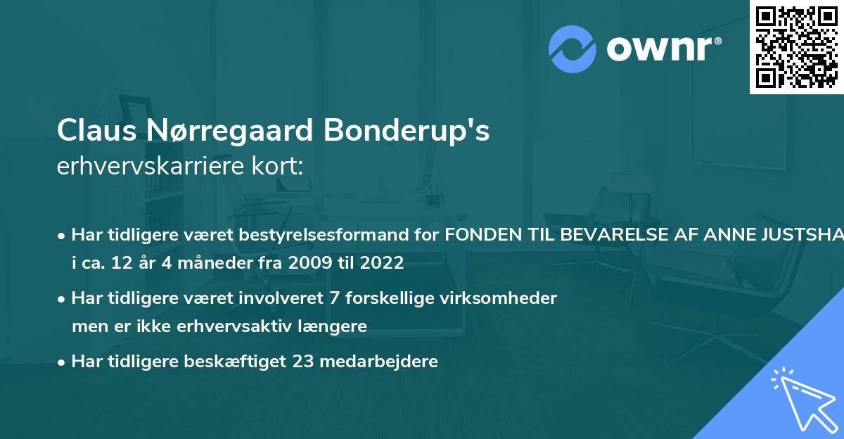 Claus Nørregaard Bonderup's erhvervskarriere kort