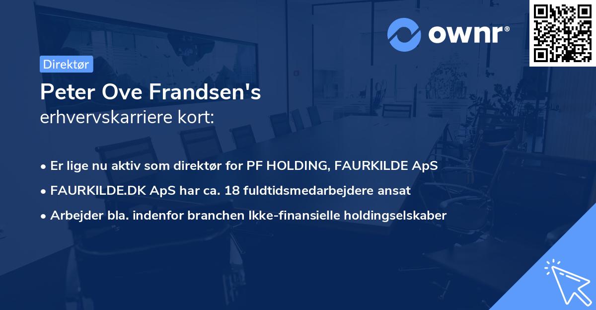 Peter Ove Frandsen's erhvervskarriere kort