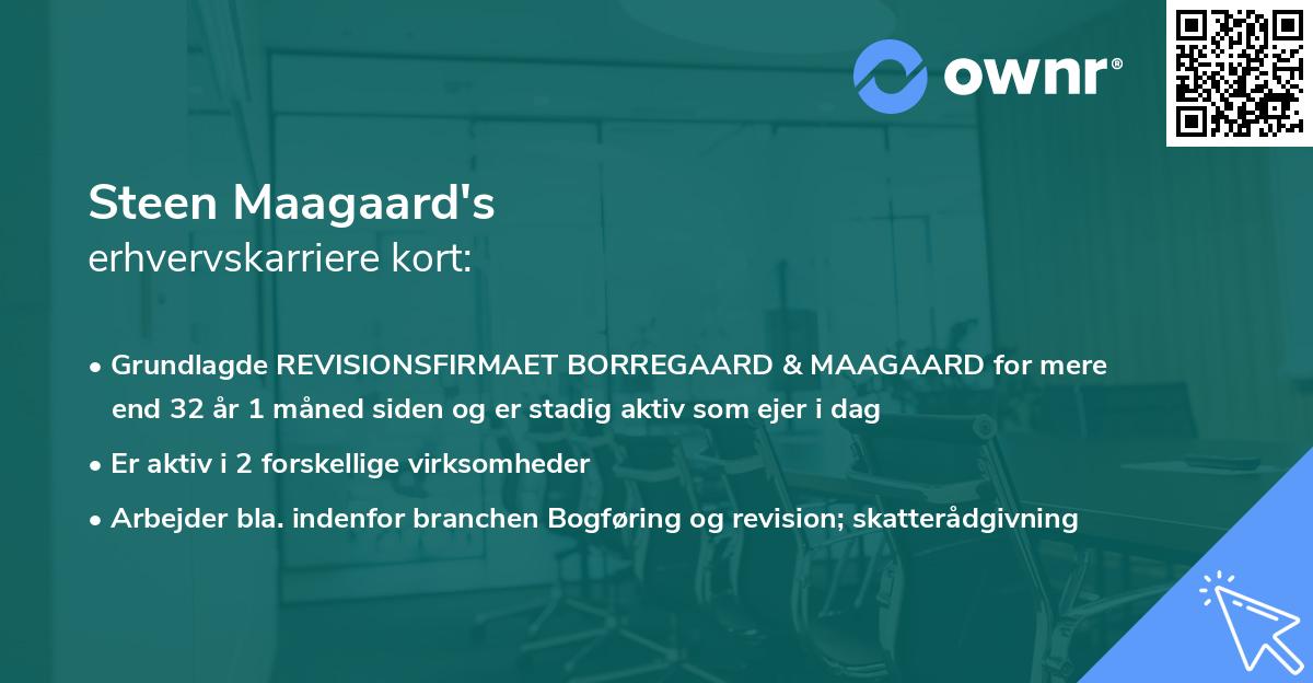 Steen Maagaard's erhvervskarriere kort