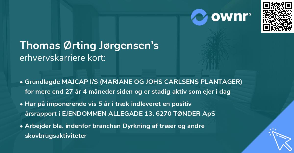 Thomas Ørting Jørgensen's erhvervskarriere kort